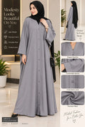 Nida Plain Classic Abaya - Design 2
