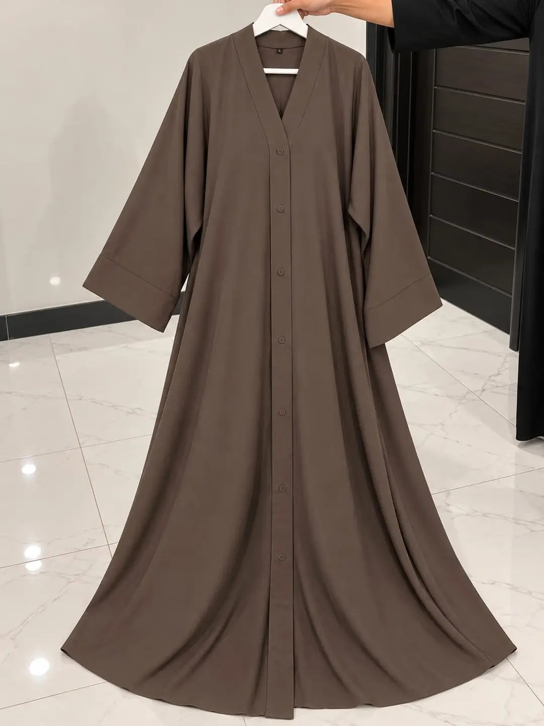 Nida Plain Classic Abaya - Design 2