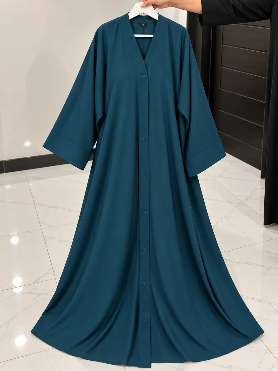 Nida Plain Classic Abaya - Design 2
