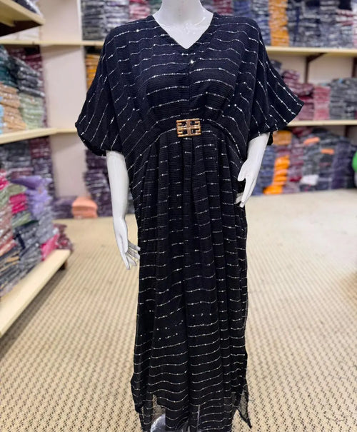 1 Pc Women's Stitched Moonlight Applique Kaftan