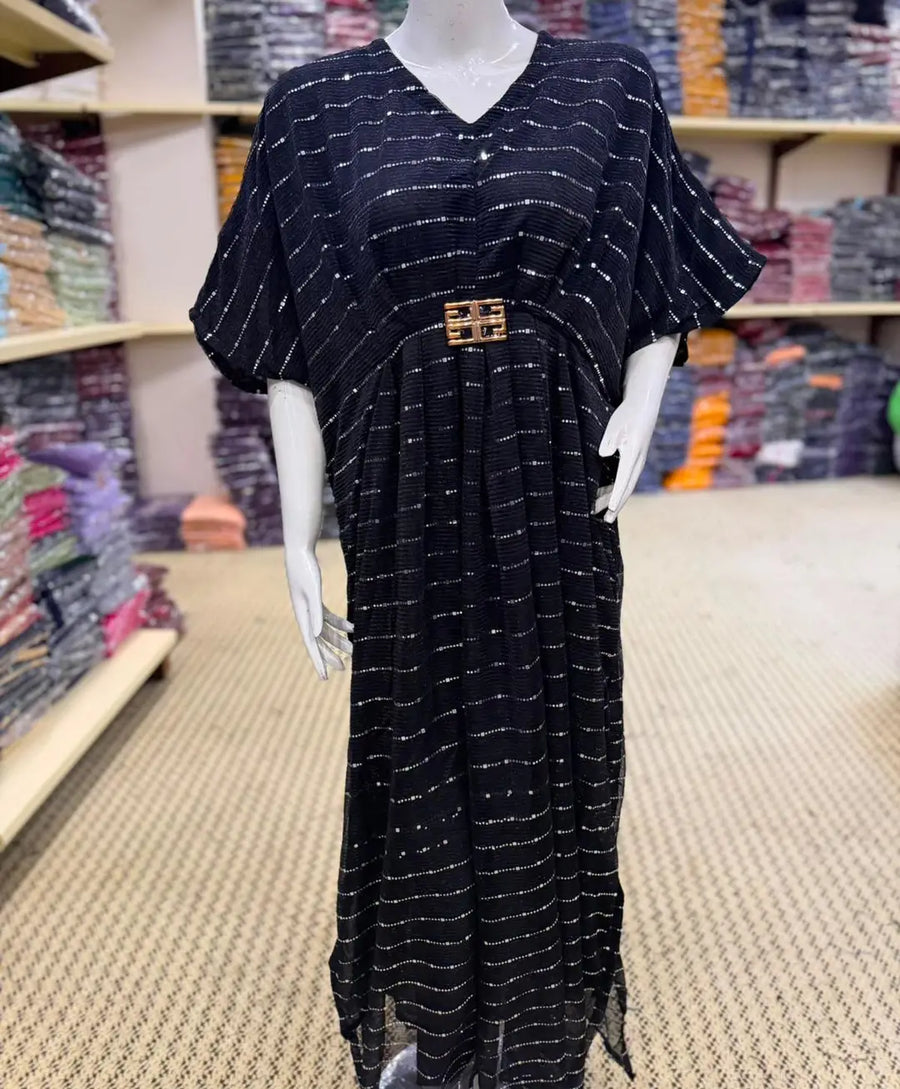 1 Pc Women's Stitched Moonlight Applique Kaftan