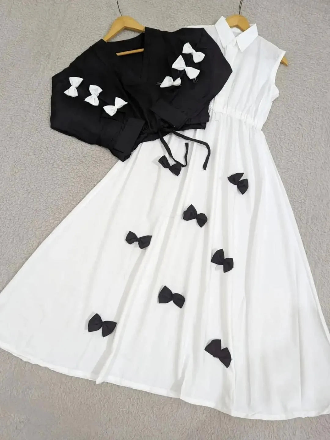 Black Georgette Maxi Skirt & Top Set for Eid & Weddings
