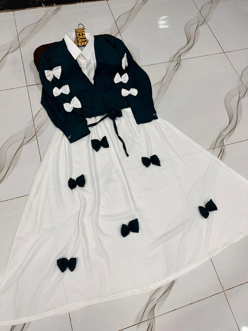 Black Georgette Maxi Skirt & Top Set for Eid & Weddings