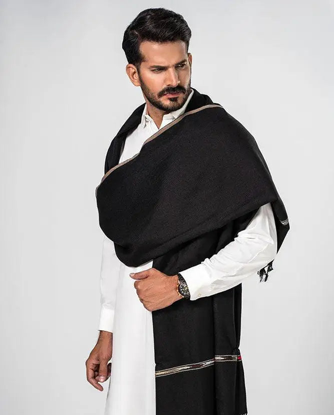 1 Pc Men's Wool Plain Shawl