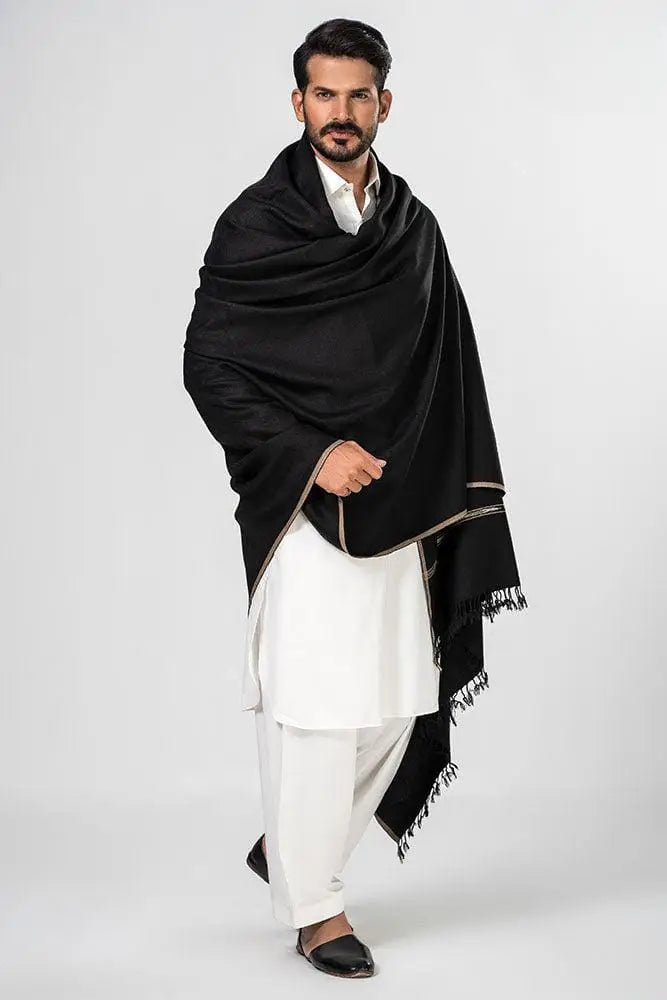 1 Pc Men's Wool Plain Shawl