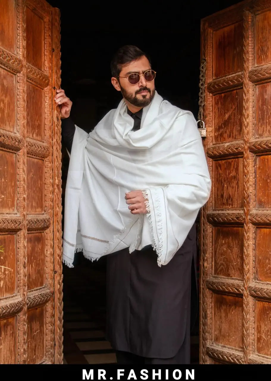 1 Pc Men's Pashmina Wool Plain Shawl