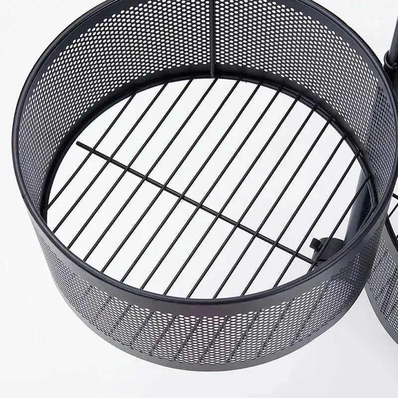 4-Layer Iron Fruit Basket Rolling Base Modern Kitchen Storage