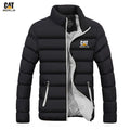 Men Black Puffer Jacket Collared Winter Warm Medium