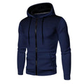 Men's Blue Fleece Zip Hoodie Jacket