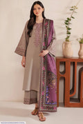 MIX TRENDING DESIGNS 3 Pcs Unstitched Embroidered Suit - Beige