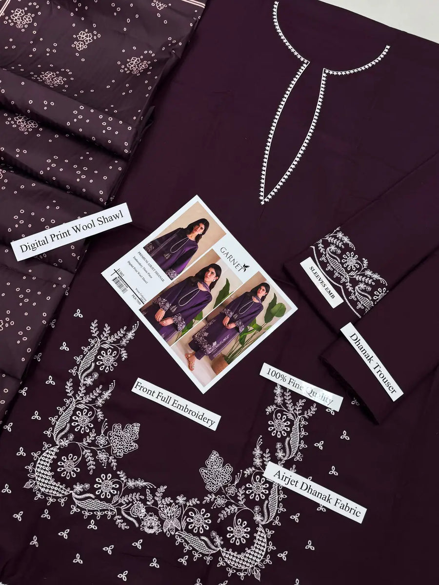 HIT ARTICLES MIX BRAND 3 Pcs Unstitched Embroidered Suit