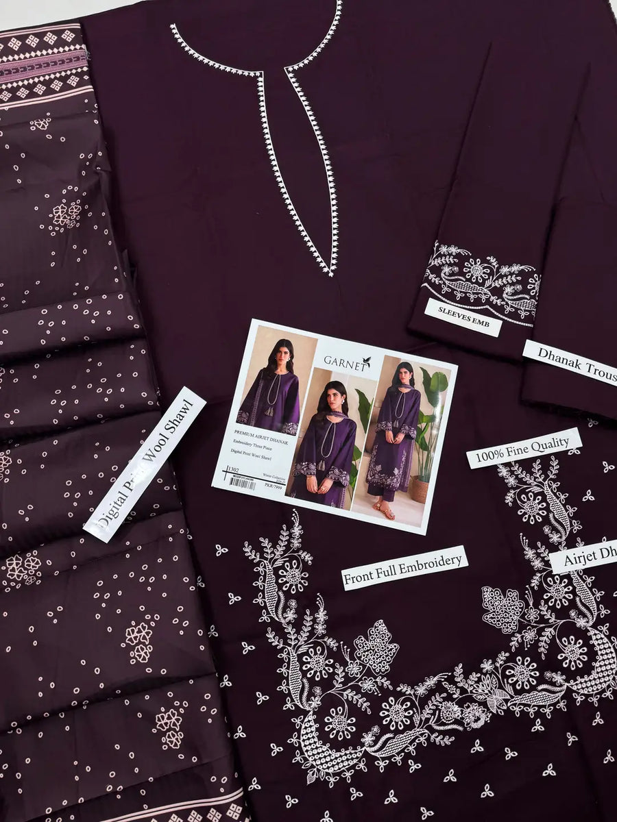 HIT ARTICLES MIX BRAND 3 Pcs Unstitched Embroidered Suit