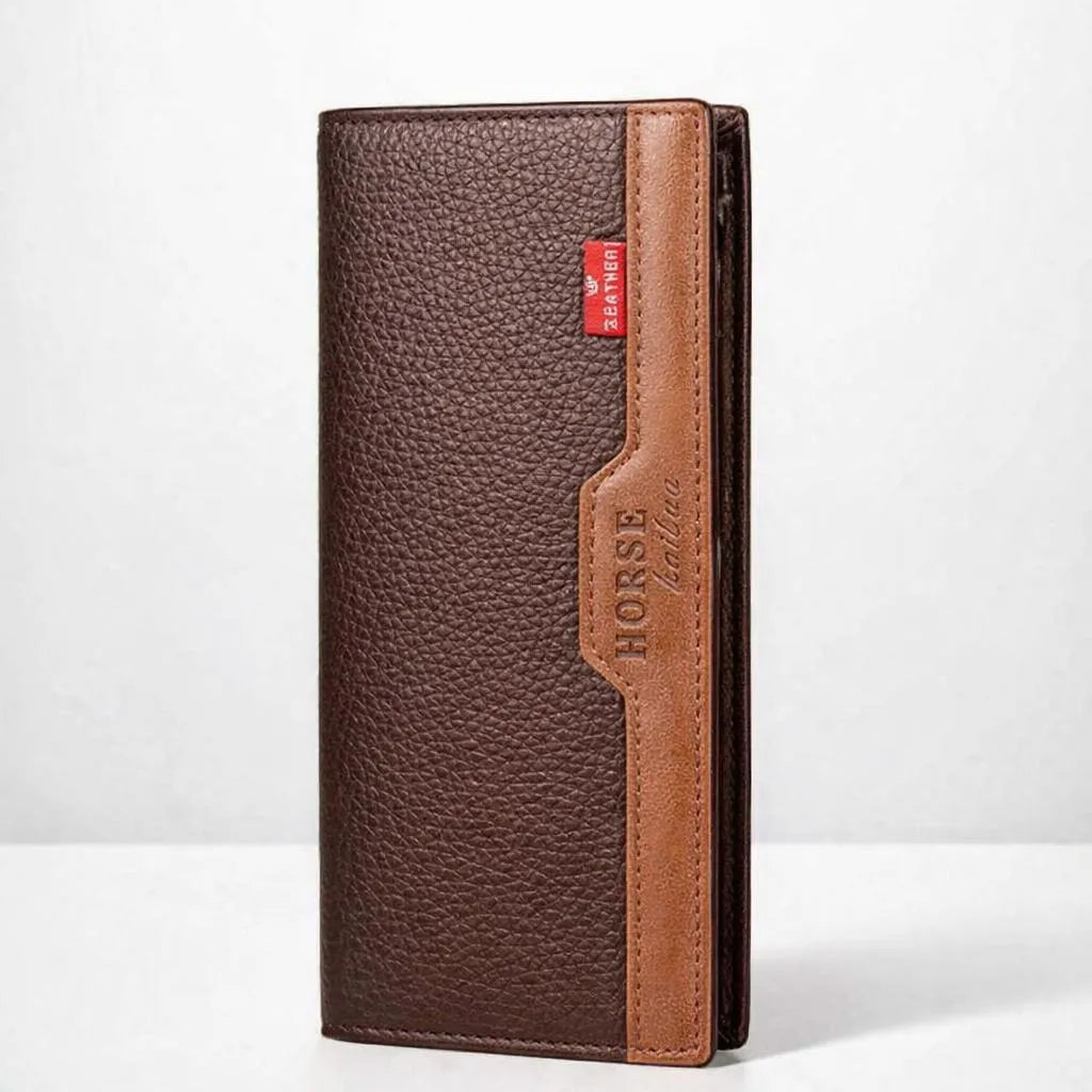 Premium Leather Long Wallet for Men Black Brown Dark Brown