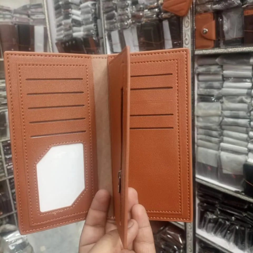 Premium Leather Long Wallet for Men Black Brown Dark Brown
