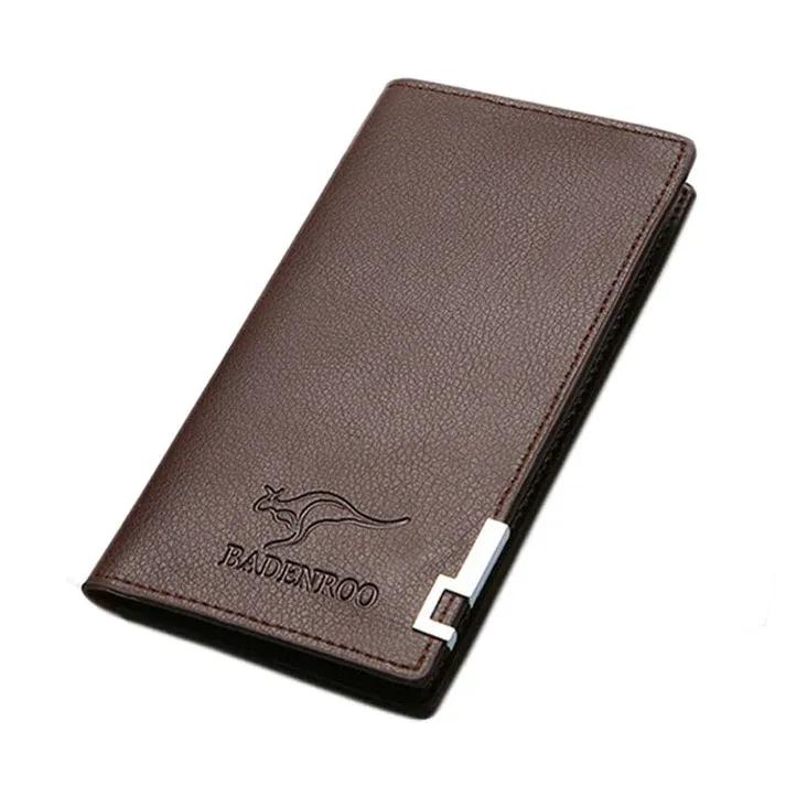 Men's Leather Tri-Fold Wallet Black Brown Slim Pocket Friendly