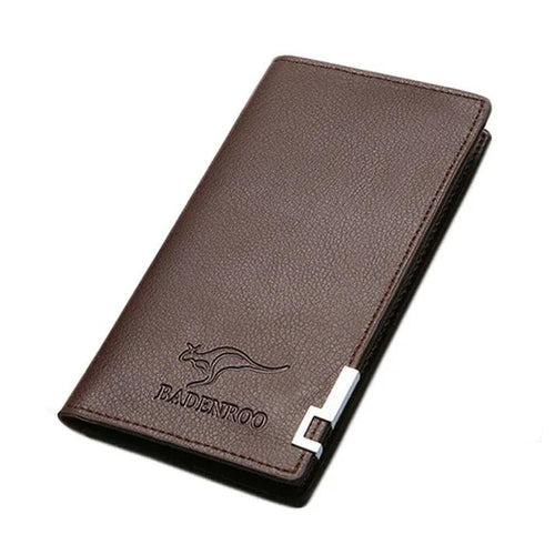 Men's Leather Tri-Fold Wallet Black Brown Slim Pocket Friendly