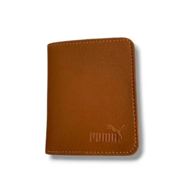 Men's Leather Tri-Fold Wallet Black Brown Grey