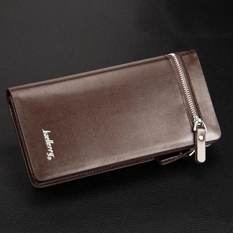 Baellerry Unique Multi-functional Classic Long Business Zipper Wallets for Men