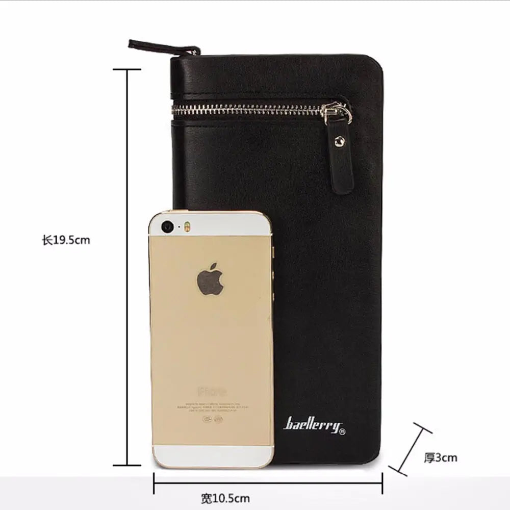 Baellerry Unique Multi-functional Classic Long Business Zipper Wallets for Men