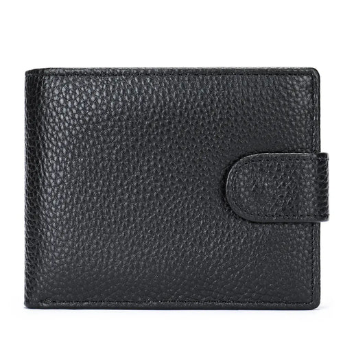Men's Genuine Cowhide Leather Vintage Short Wallet – Large Capacity Card Holder