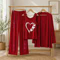 3 Pcs Women's Stitched Jersey Printed Night Suit - Design 1