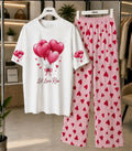 2 Pcs Women's Stitched Cotton Jersey Printed Night Suit - Design 1