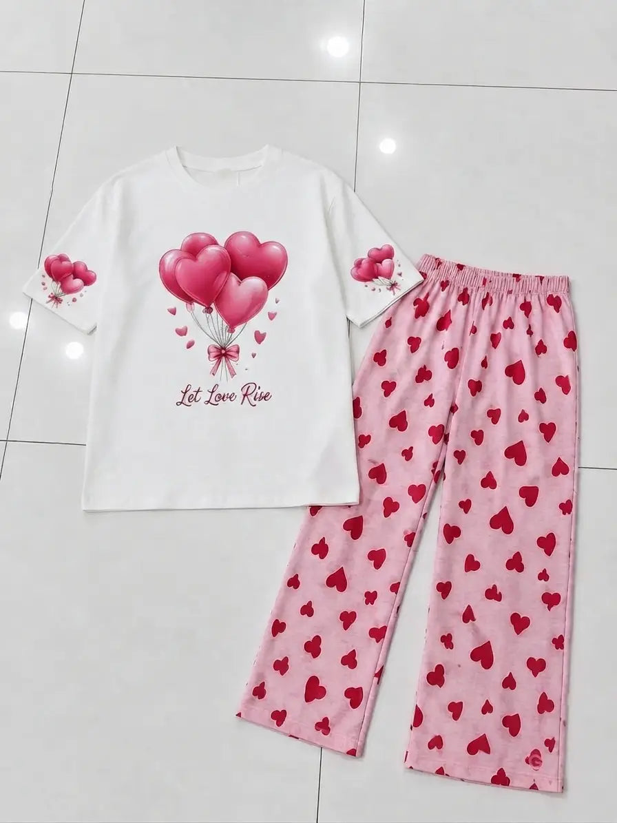 2 Pcs Women's Stitched Cotton Jersey Printed Night Suit - Design 1