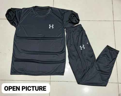 Women Drill Gray Printed Tracksuit Summer