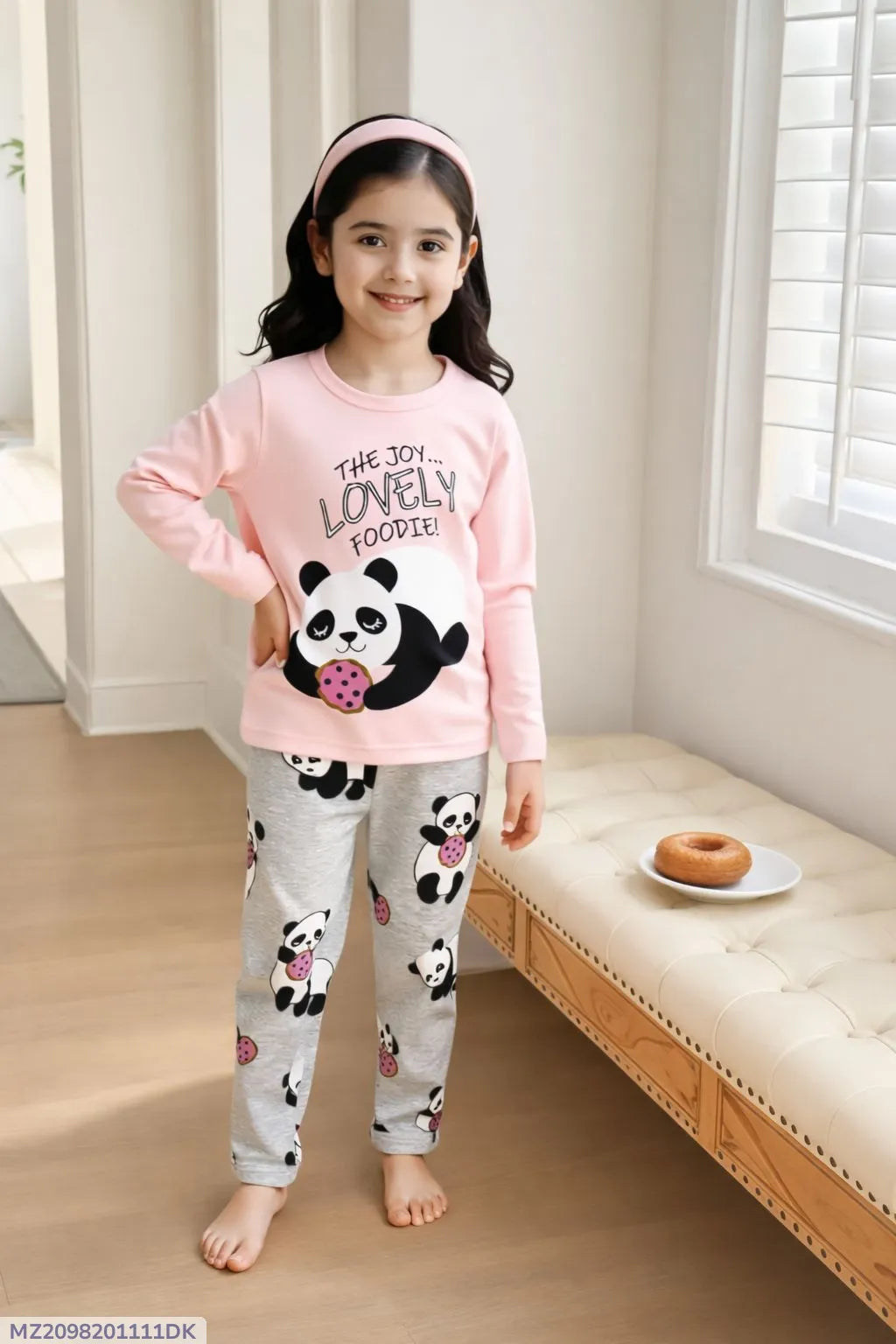 Kids Night Suit Pink Panda Print Cotton 1-10Yrs