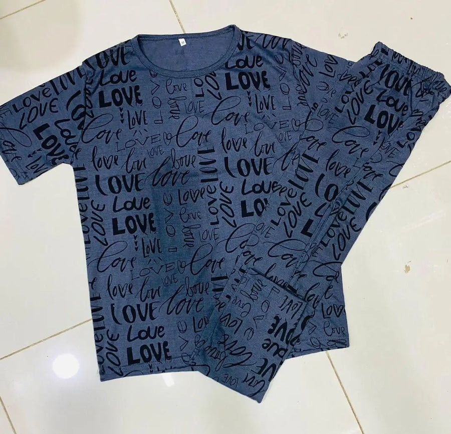 2 Pcs Women's Stitched Cotton Jersey Printed Night Suit