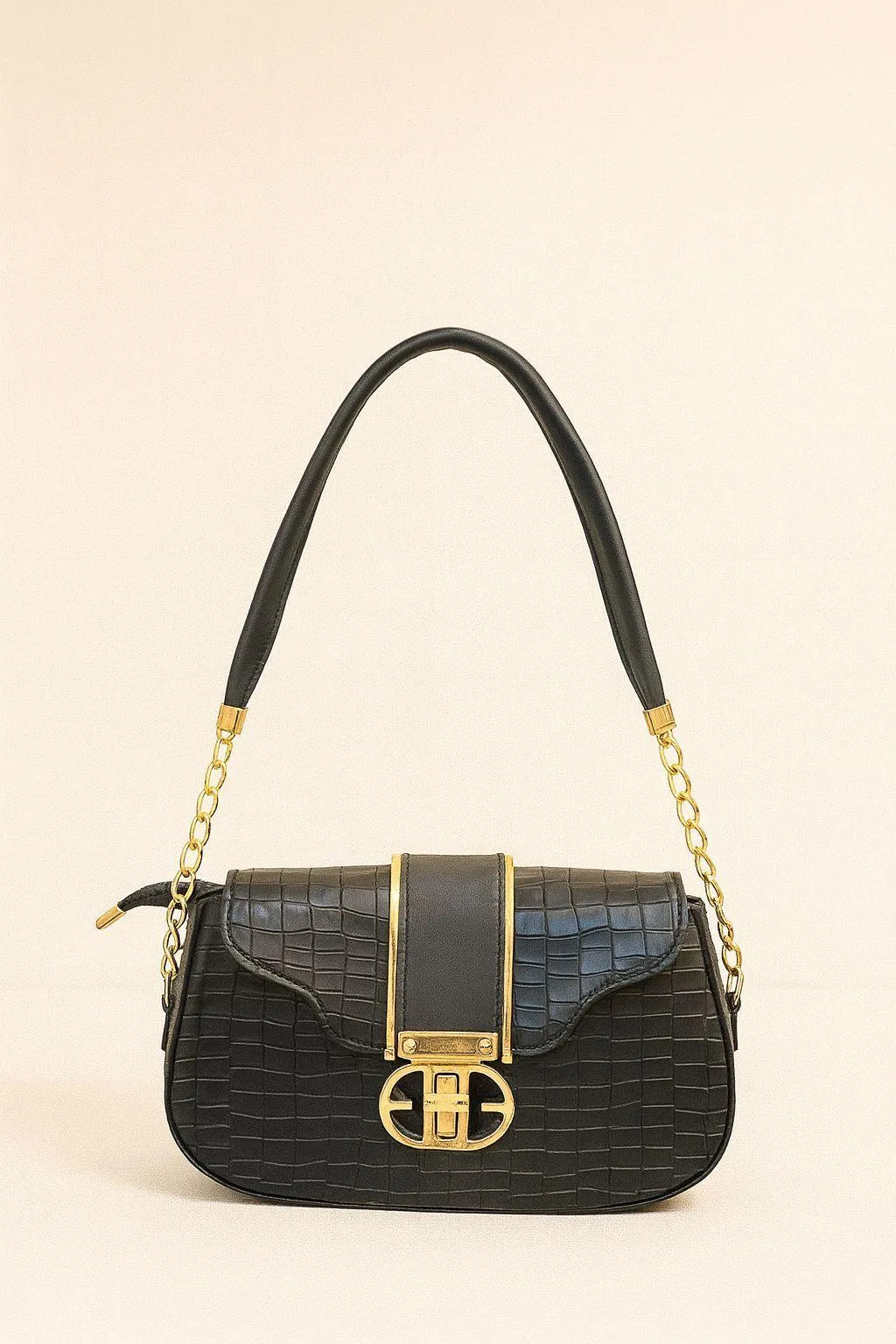 Women's Leather Crossbody Bag Black White Maroon Yellow Medium