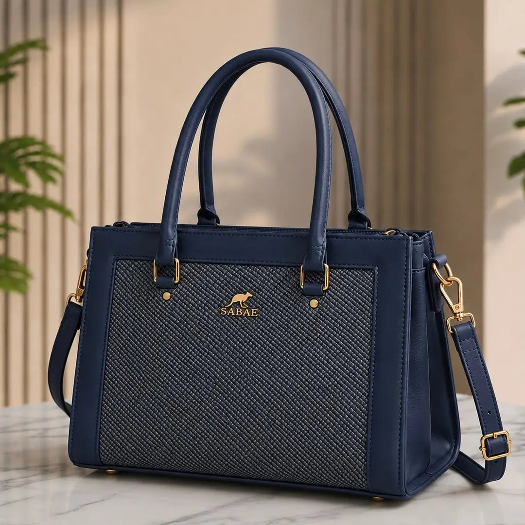 Premium Women's Structured Handbag| Rexine Top HandleShoulder Bag | Black