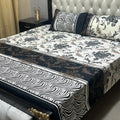 Premium Crystal Cotton Double Bedsheet with Floral Zebra Print