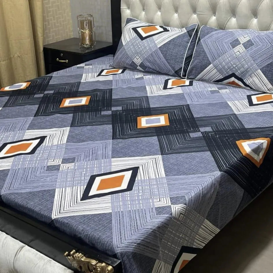 Premium Crystal Cotton Double Bedsheet with Floral Zebra Print