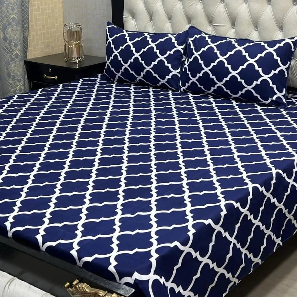 Premium Crystal Cotton Double Bedsheet with Floral Zebra Print