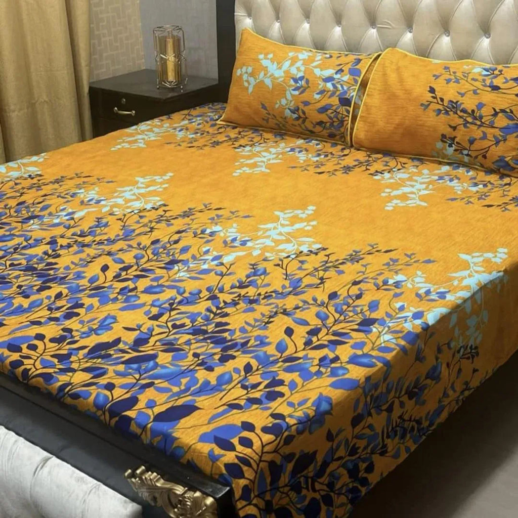 Premium Crystal Cotton Double Bedsheet with Floral Zebra Print