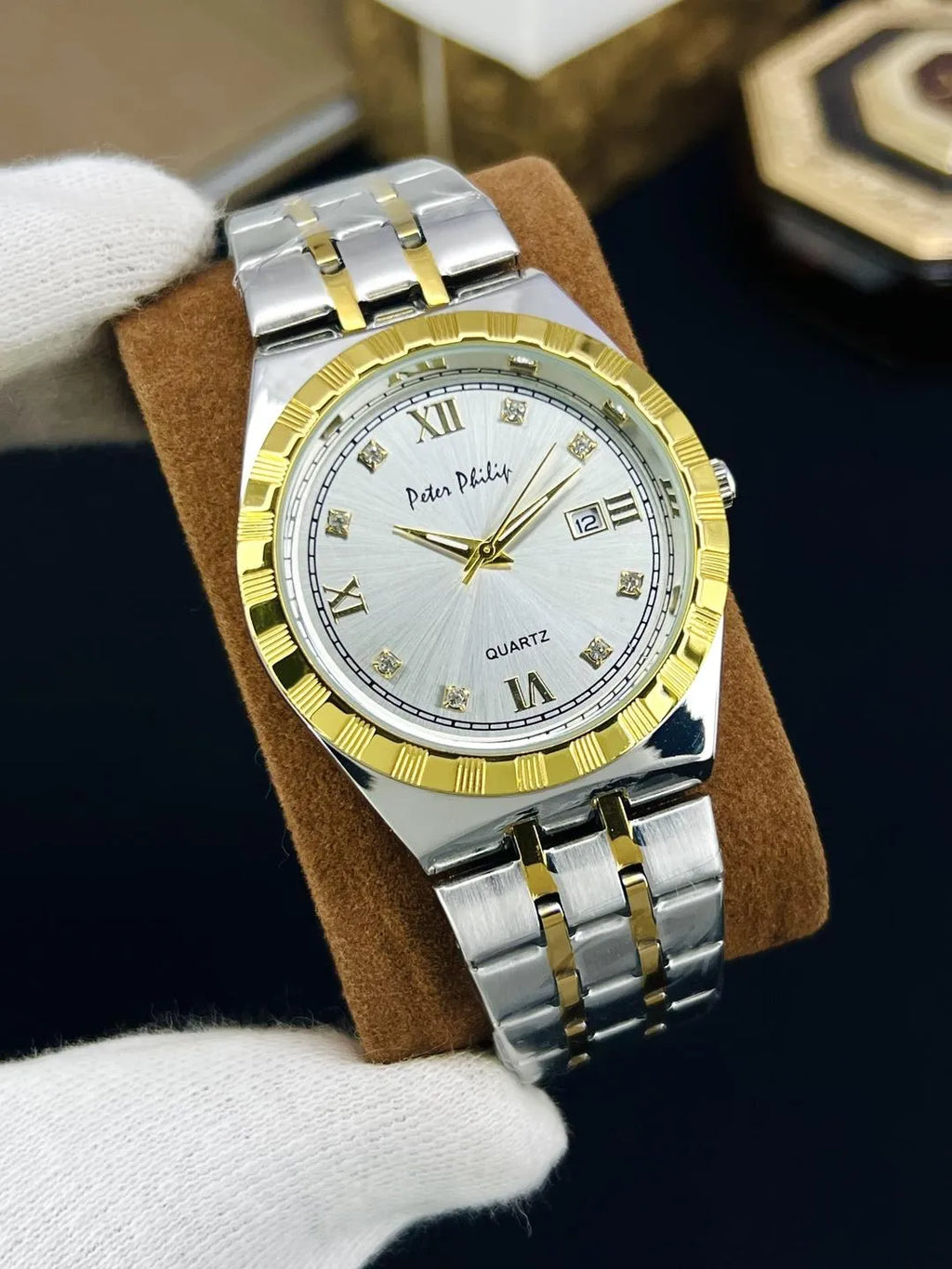 Men's Multicolor Chain Strap Watch 10mm Round
