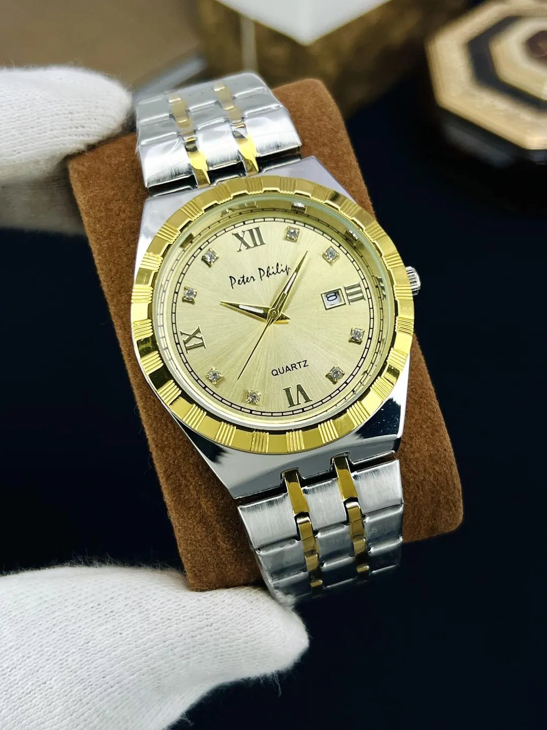 Men's Multicolor Chain Strap Watch 10mm Round