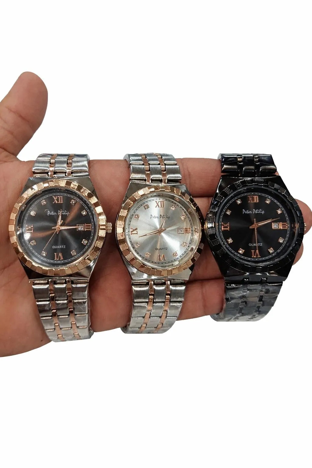 Men's Multicolor Chain Strap Watch 10mm Round