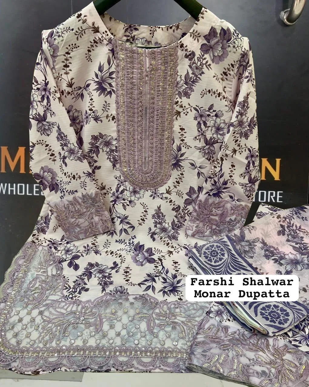 Farshi Shalwar Monar Dupatta 3Pcs Set