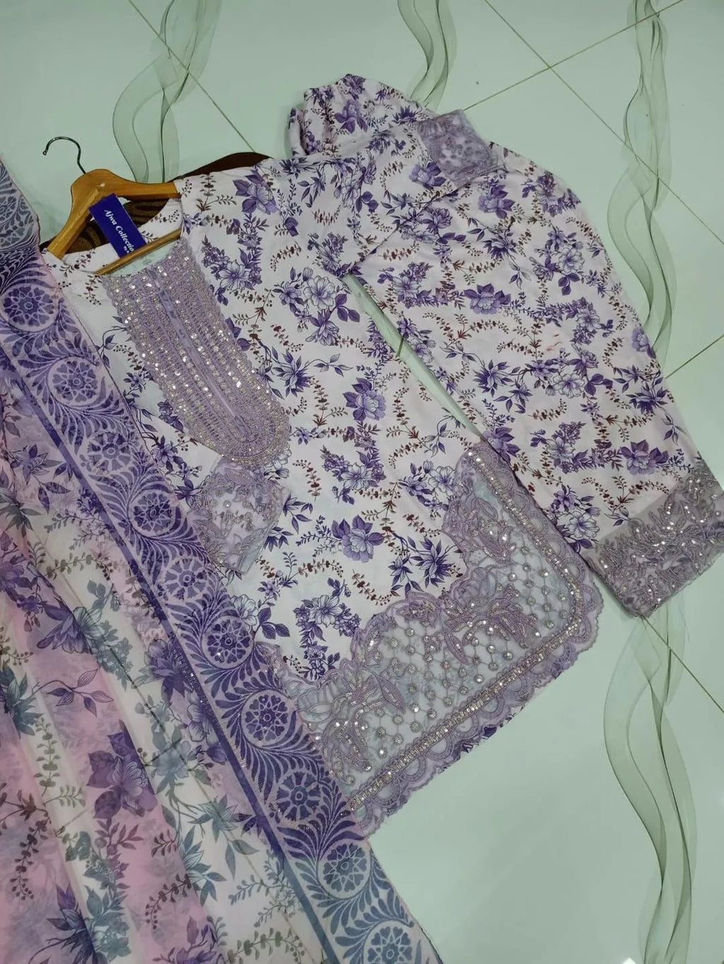 Farshi Shalwar Monar Dupatta 3Pcs Set