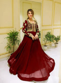 Red Embroidered Lehenga Set for Women