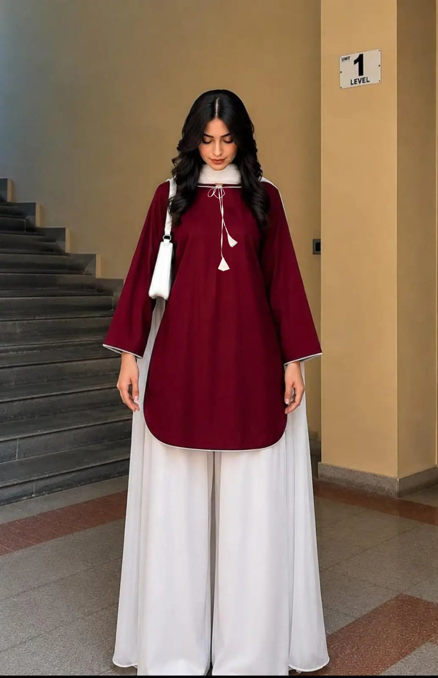 3 Pcs Women's Stitched Cotton Lace Work Suit