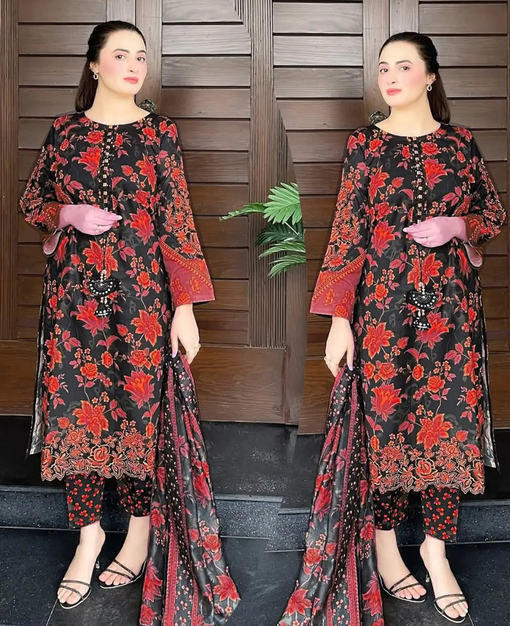 3 Pcs Women's Stitched Lawn Digital Print Suit