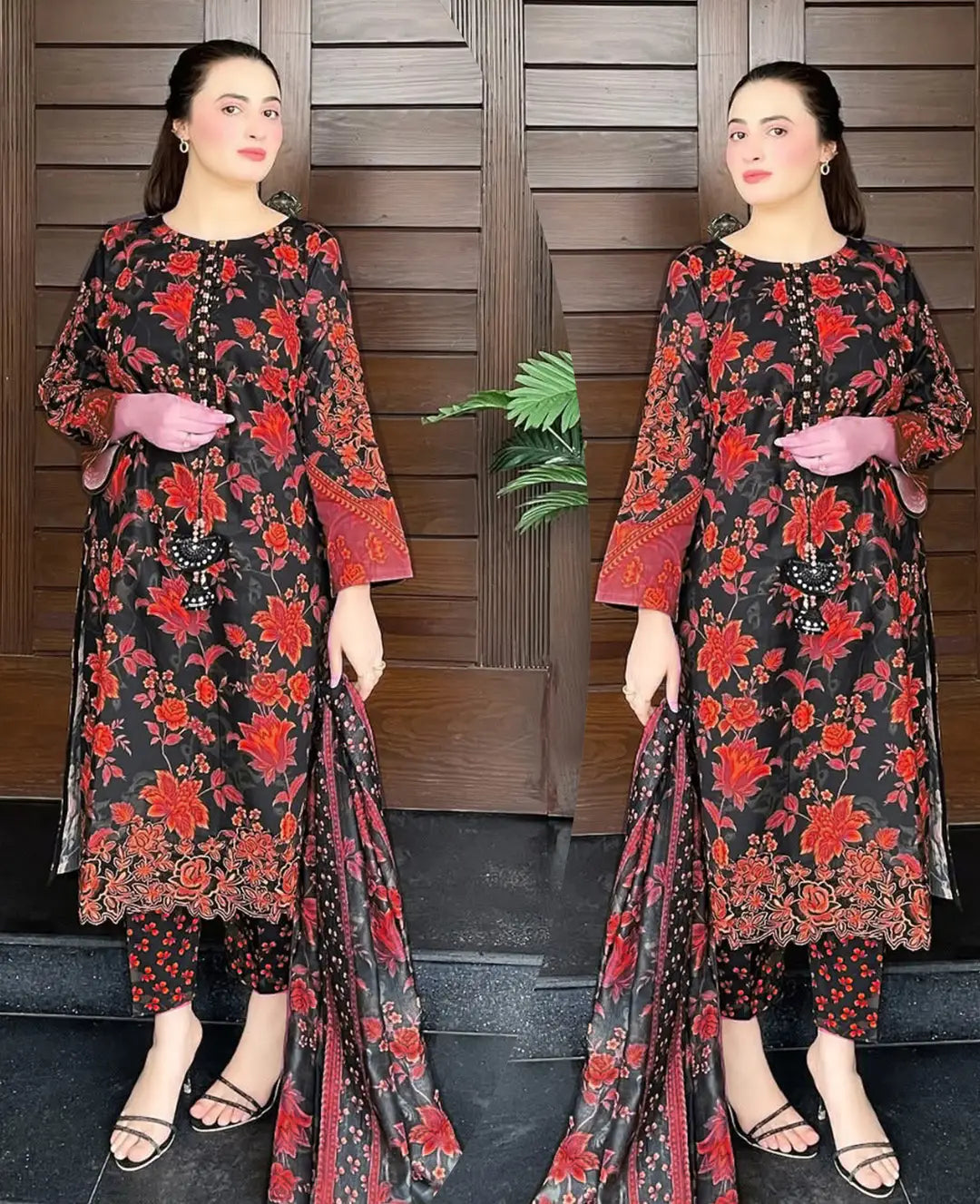 3 Pcs Women's Stitched Lawn Digital Print Suit