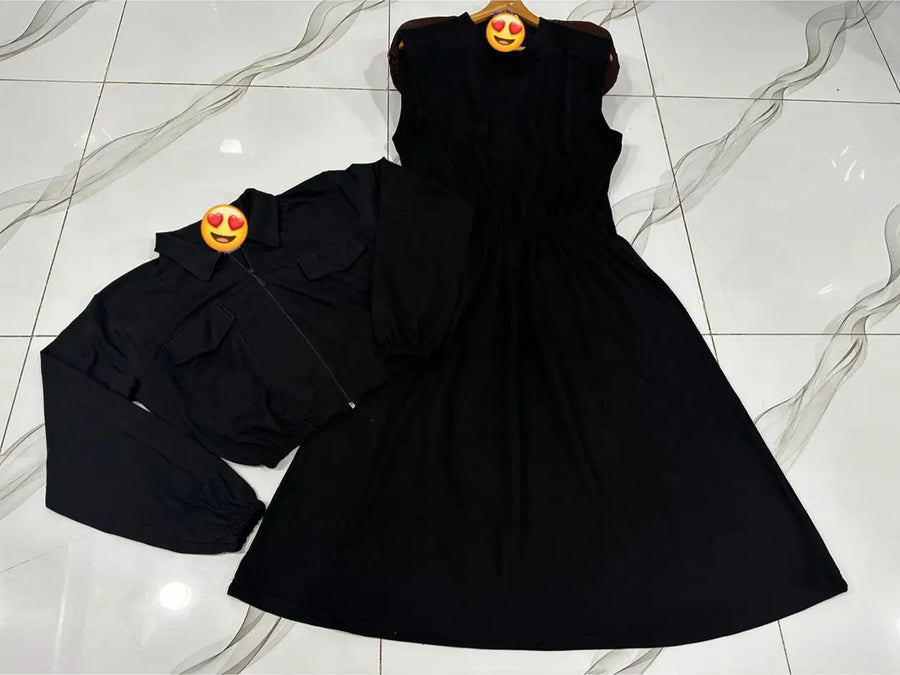 2 Pcs Women's Stitched Fleece Plain Zipper Tracksuit