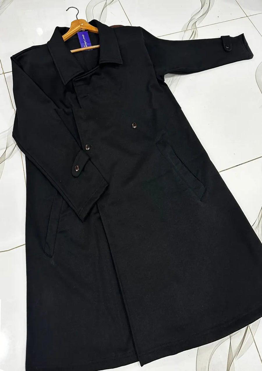 1 Pc Women's Stitched Fleece Plain Pea Coat