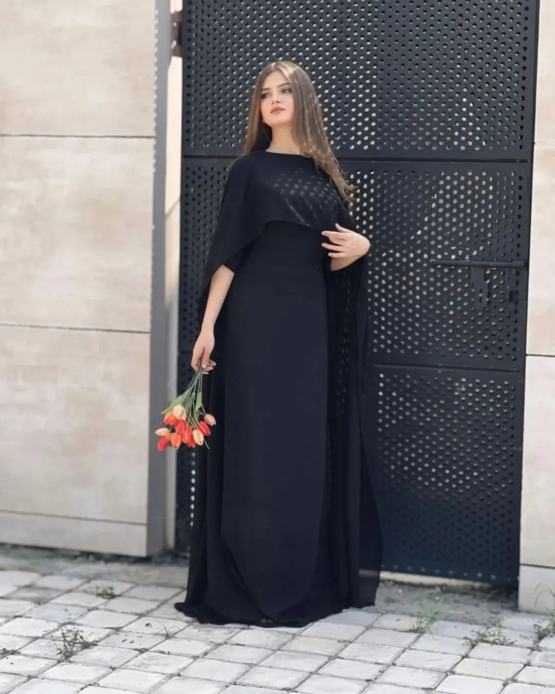 2 Pcs Women's Stitched Chiffon Plain Maxi