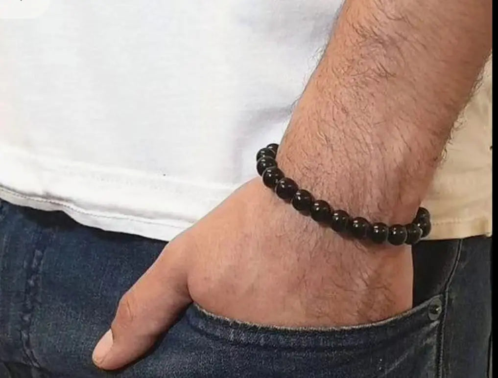 1 Pc Pearl Stone Aluminium Plated Pearl Men's Bracelet
