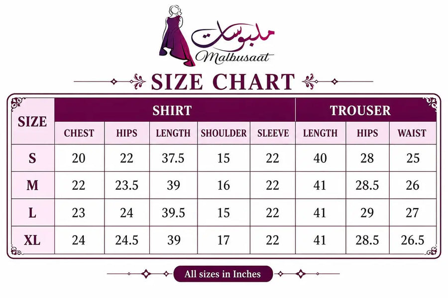 Stunning Embroidered Cotton Suit Set - 3 Pcs in Maroon